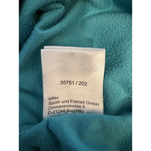 Killtec 1/4 Zip Up‎ Light Fleece Jacket Women's 16(L) Teal Mock Neck Long Sleeve - Picture 10 of 10